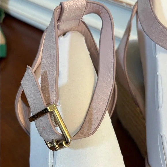 Women's Pink Espadrille Wedge Sandals Size 8/8.5 - Picture 3 of 7